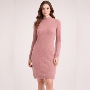 Soft Knit Midi Dress in Dusty Pink